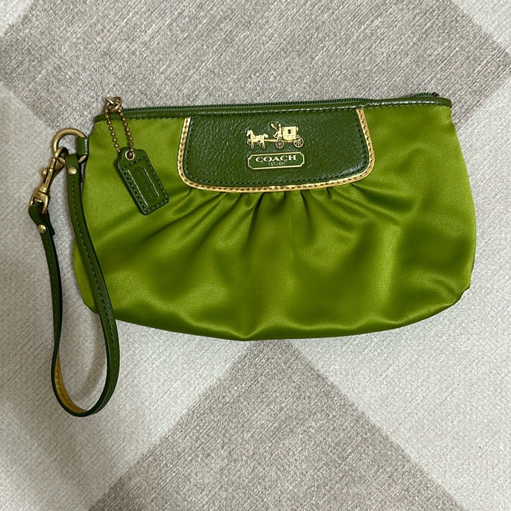 Coach Green Wristlet